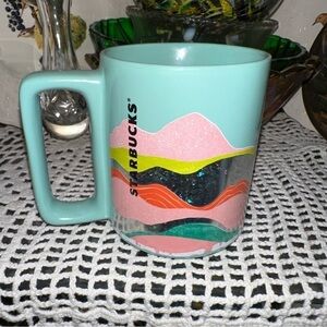 Starbucks Spring 2020 Teal Pink Holographic Mug